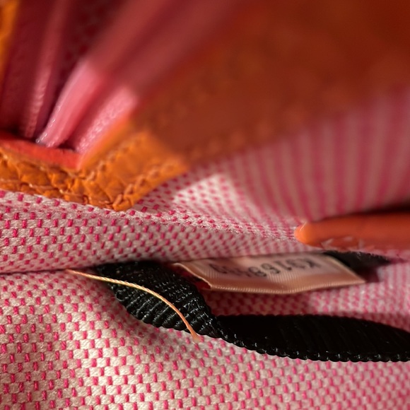 DOONEY & BURKE Orange Pebble Leather Rectangular Shoulder Bag - Picture 12 of 14